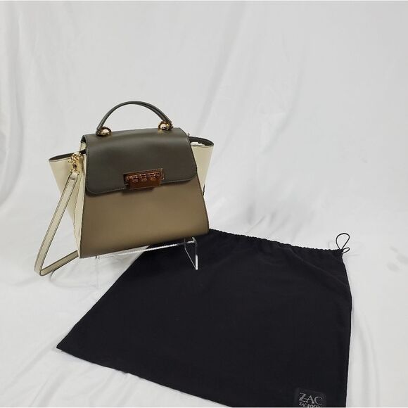 Zac Zac Posen Eartha Top Handle Bag in Olive Color Block - Picture 1 of 9